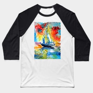 Sailboat at sunrise Baseball T-Shirt